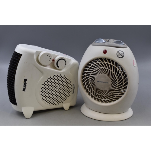 735 - Two Portable Heater Blowers to include Beldray and Bionair both power on when tested