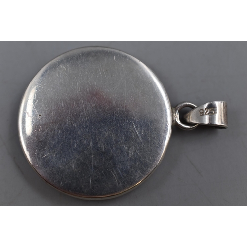 9 - Silver 925 Enamelled Circular Pendant