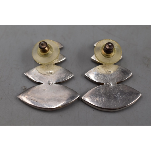 38 - Pair of Retro Silver 925 Earrings (3cm)