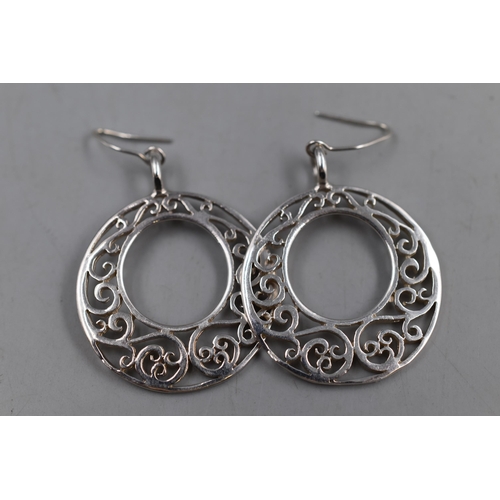 60 - Pair of Hallmarked Edinburgh Silver Celtic Earrings by Stewart John Wilson, Circa 1991