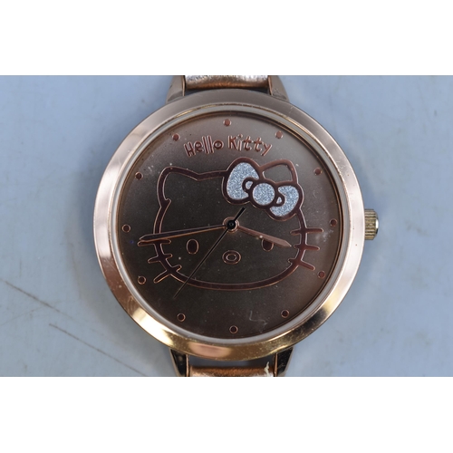 69 - Rose Gold Coloured Hello Kitty Watch (Working)