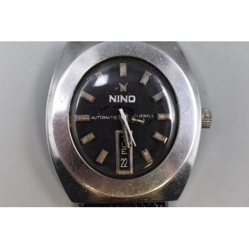 72 - Nino 21 Jewels Automatic Day / Date Gents Watch with Leather Strap (Working)