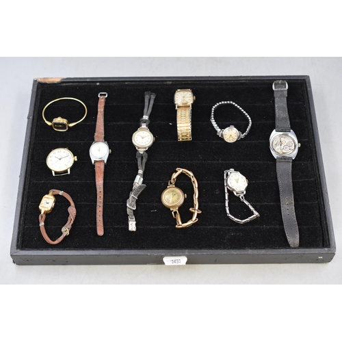 89 - Selection of 10 Mechanical Watches including Bulova, ruhla, Timex and More