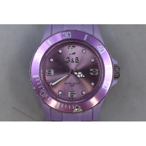 91 - G&B Time Purple Watch (Working)