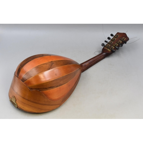 374 - A Vintage Floral Bowl Backed Mandolin, Approx 25