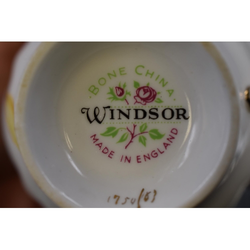 376 - Mixed Lot of Vintage Fine Bone China to include Windsor and Royal Standard Trio's plate, Sugar Bowls... 