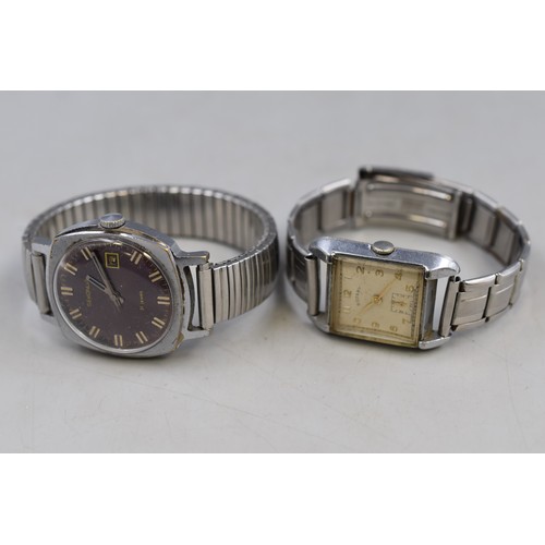 105 - Vintage Rotary Mechanical Gents Watch (Working) and a Sekonda 21 Jewels (Working apart from date)