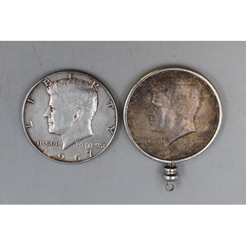 150 - Two Silver President Kennedy Half Dollars (1965 & 1967)