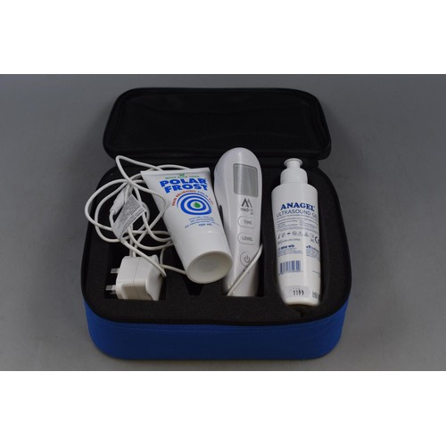 431 - Pro Ultrasound Medical Pain Relief Device with Gel and Case (Powers On)