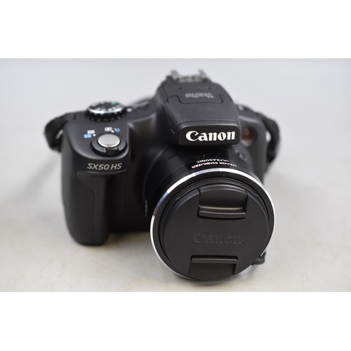 434 - Canon SX50HS Power Shot Digital Camera Complete with Battery, Charger, Case and Accessories (Working... 