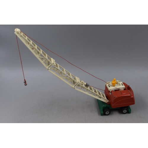 169 - Two Playworn Crane Models. Includes 1970's Lone Star Crane With Box, And Vintage French Joustra Cran... 