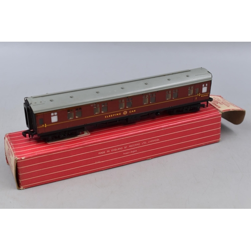 180 - Three Model Railway Carriages, Two Hornby Dublo, Sleeping Car ( in Box ) one Carriage Marked as W 34... 