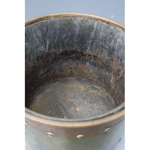 449 - A Large Brass and Copper Ware Coal Bucket, Approx 13.5