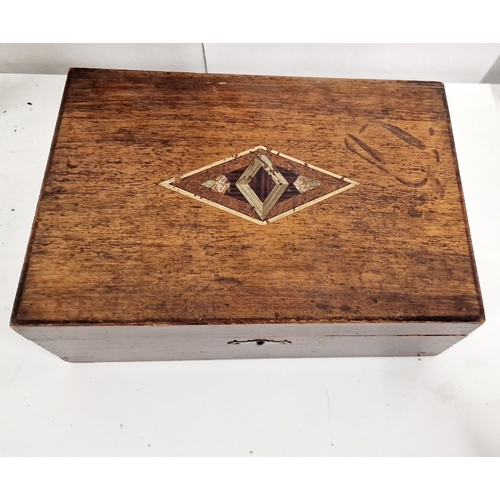 466 - Vintage Inlaid Wooden Jewellery Box Full of Jewellery Box Measures Approx 10 x 7 x 4 inches and has ... 