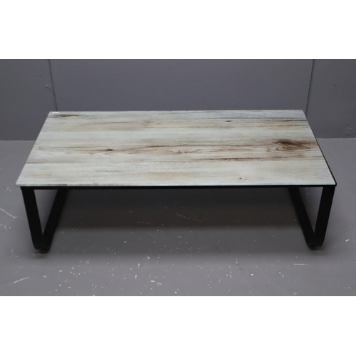 476 - Wood Effect Tempered Glass Coffee Table (41