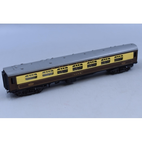 239 - Set of Three Model Railway Carriages by T.T.R, Carriages Named as ' Hawk, Plato and Heron, OO Gauge