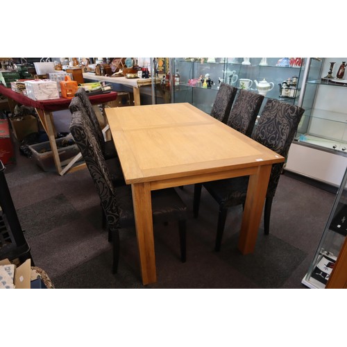 478 - Next Dining Room Table Complete with Six Black Fabric Chairs