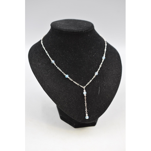 249 - Silver 925 Blue Stoned Necklace