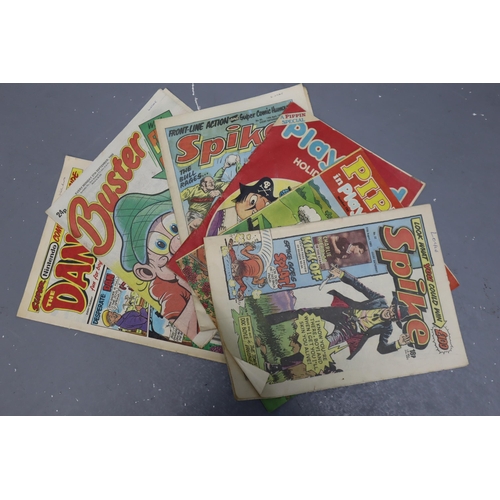 487 - A Large Selection of Vintage Comics To Include Dandy, Buster, Spike and More