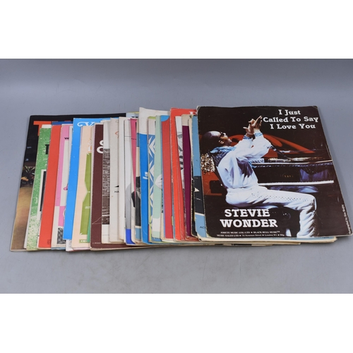 496 - A Selection of Mostly Sixties Sheet Music. Includes Stevie Wonder, Queen Bohemian Rhapsody, Cat Stev... 