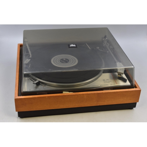 500 - Goldring Lenco GL 75 Swiss made turntable, silent when running at all four speeds