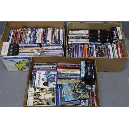 505 - Three Boxes to include Approx. 160+ DVD’s includes Box Sets, Blue Rays and more. Includes The ... 