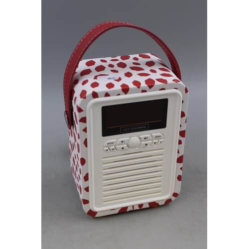 517 - Lulu Guiness Retro Mini Radio and Bluetooth Speaker (powers on when tested)