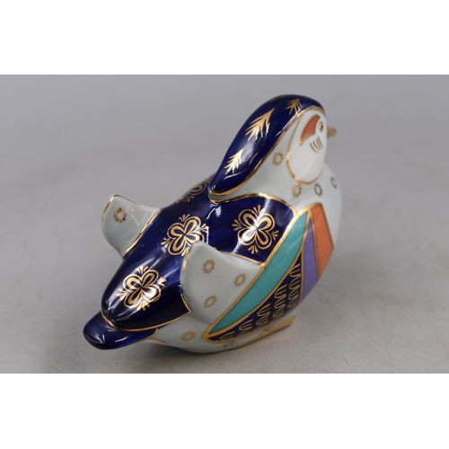 296 - A Bellwood Artistic Studio Royal Crown Derby Style Ceramic Duck Figure, Approx 5