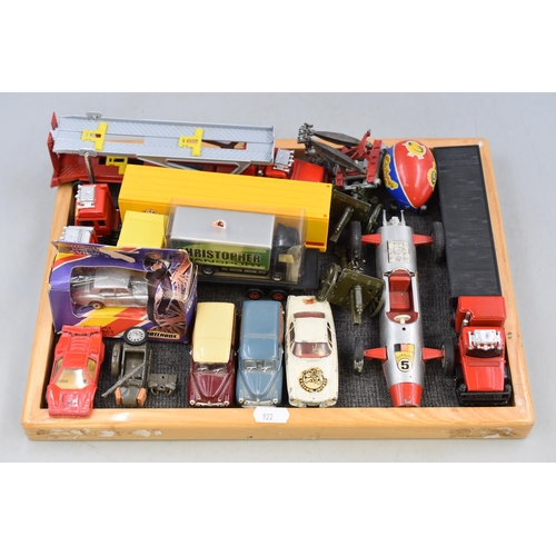 528 - Collection of Playworn Model Vehicles to Include Matchbox ' James Bond Rolls Royce Silver Cloud II, ... 