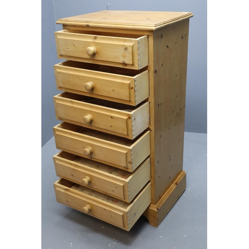 532 - Solid Pine Six Drawer Tall Boy Unit 46