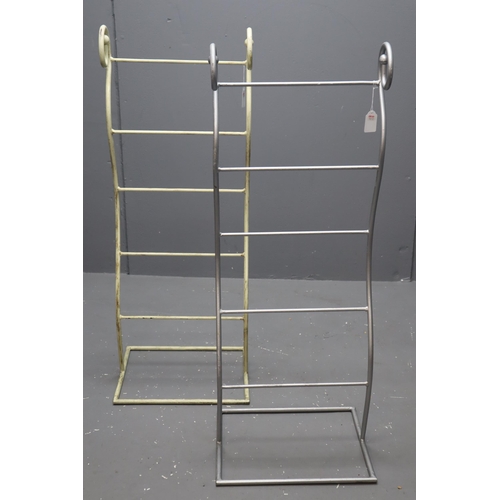 533 - Two Matching Hand Crafted Wrought Iron Freestanding Towel Holders 43