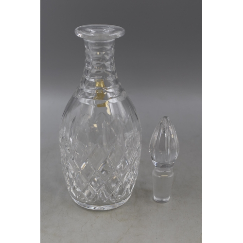 310 - 30% lead crystal decanter with stopper by Webb Corbett in unused condition, stands 11.5