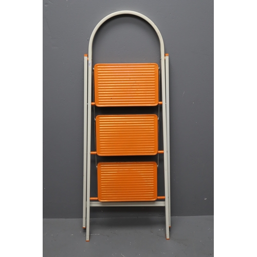 645 - Mid Century Metal 3 Rung Step Ladders