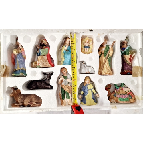 580 - Two Boxed Christmas Items Includes Premier Large Lit Village Scene and a Large Figures12 Piece Delux... 