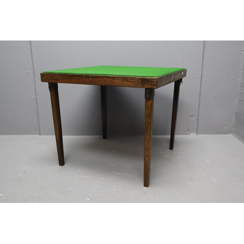 595 - Selection of 2 Vintage Folding Card Tables with Green Baize Top , Biggest Approx 30