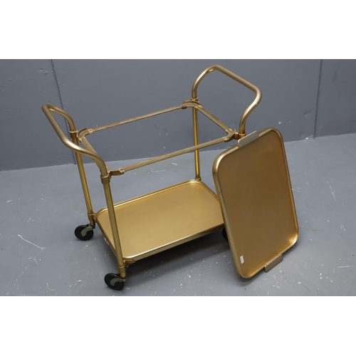 609 - Lumium hostess trolly in gold with removable tray measures 26