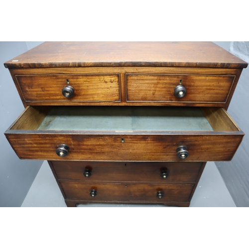 632 - Stunning Georgian Chest of Six Drawers (One has a Secret Lock) 2 over 4 Dressed with Hand Turned Bob... 