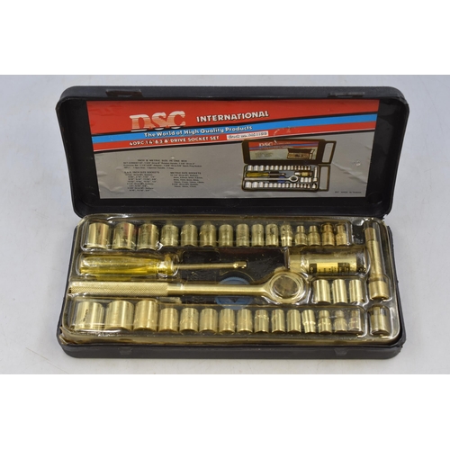 705 - A Cased DSC International Thirty Nine Piece Drive Socket Set