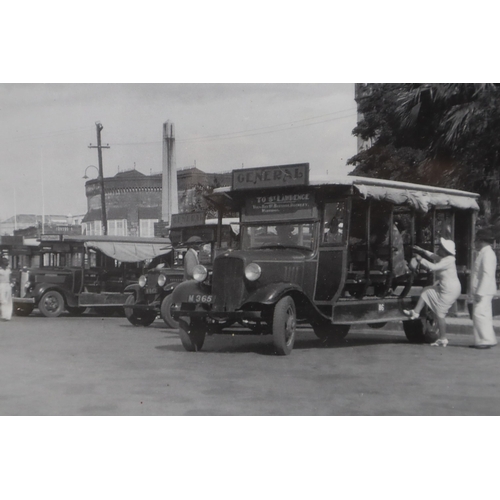 759 - Three Framed and Glazed Photographs of Barbados. Includes Trafalgar Square, Board & Shingle Bus,... 