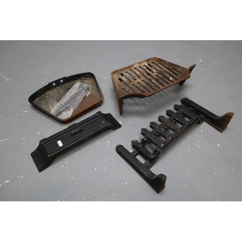 784 - A Selection of Fireplace Items Includes Fire Front, Grate, And Ashpan