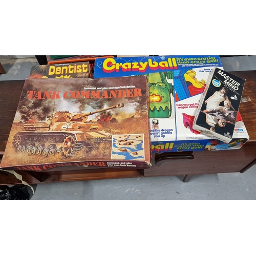 786 - Selection of Vintage Games as found. House Clearance Items. Tank Commander, Master Mind, Crazy Ball ... 