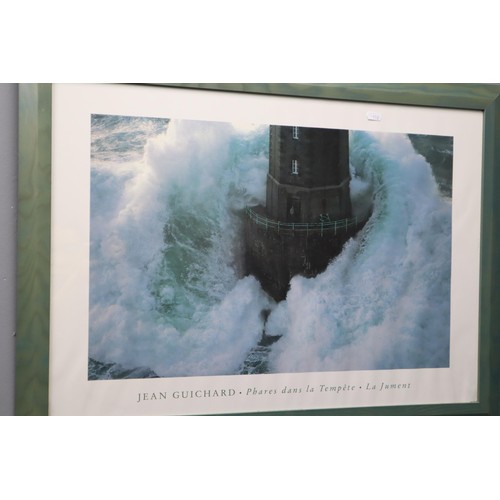 804 - Two Framed and Glazed Photographs. Includes Jean Guichard 'Phares Dans La Tempete - La Jument', And ... 