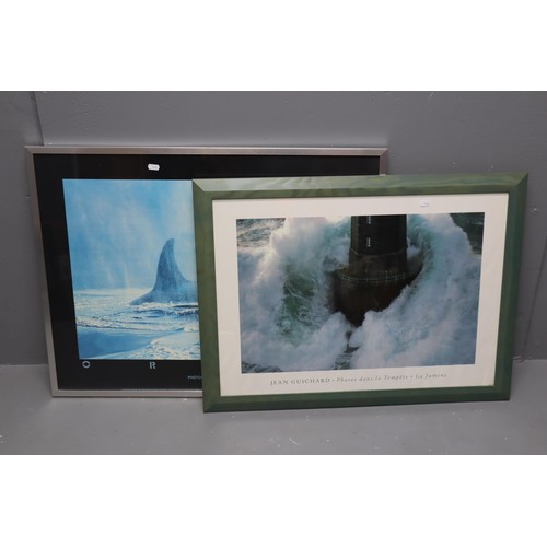 804 - Two Framed and Glazed Photographs. Includes Jean Guichard 'Phares Dans La Tempete - La Jument', And ... 