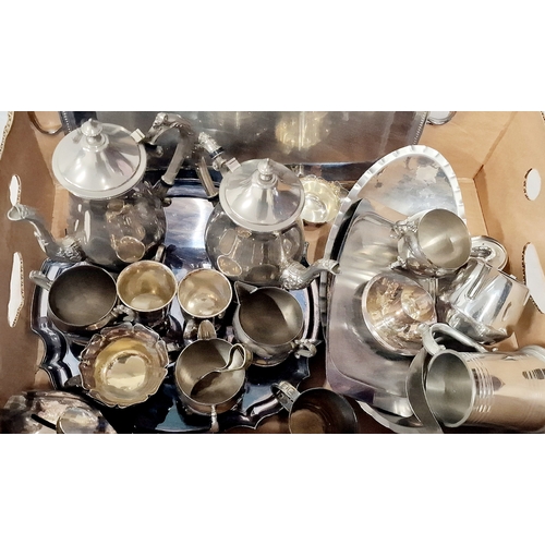 825 - Large Selection of Mainly Silver Plated ware and other Metalware including a guy degrenne French Tra... 