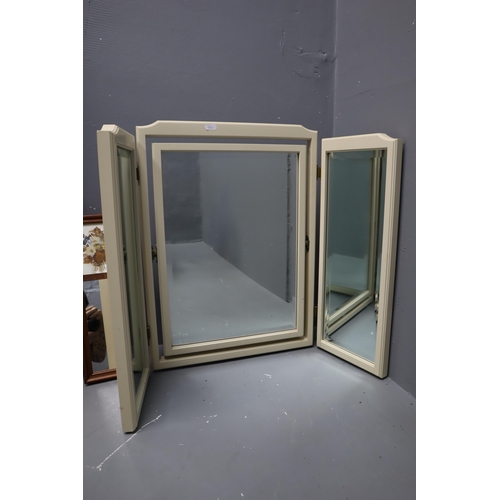 442 - Three Mirrors To Include Trifold Dressing Table Mirror, Large Rectangular Wall Mirror, And Wall Mirr... 