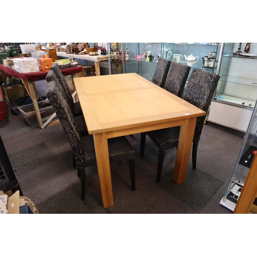 478 - Next Dining Room Table Complete with Six Black Fabric Chairs