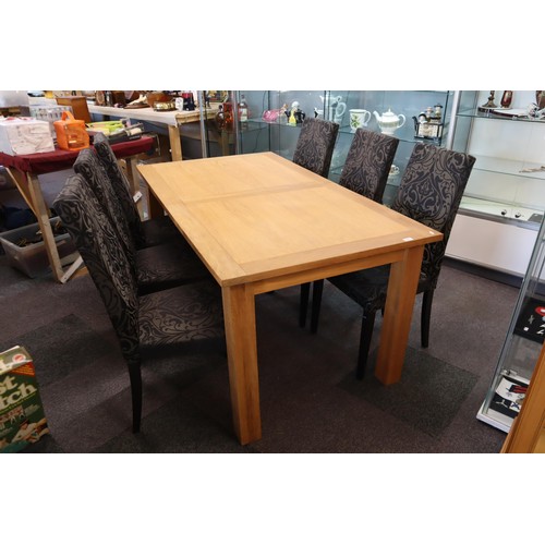 478 - Next Dining Room Table Complete with Six Black Fabric Chairs