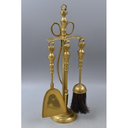 379 - Vintage Brass Fire Companion Set