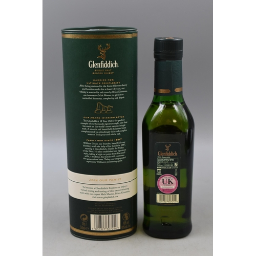 10 - A Bottle of Unopened Glenfiddich Single Malt Scotch Whisky, Aged 12 Years. In Box (350ml)