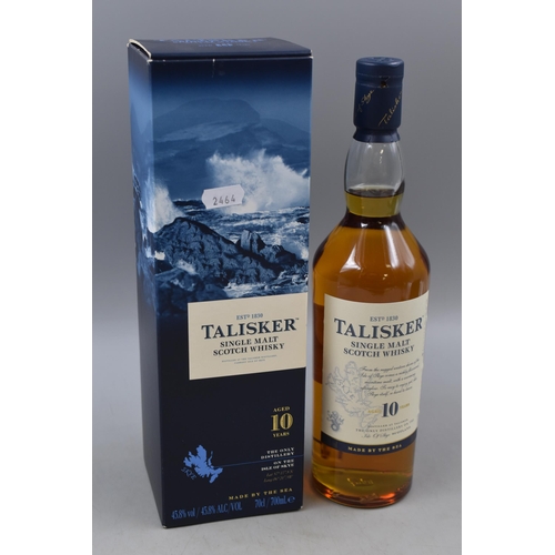 11 - A Bottle of Unopened Talisker Single Malt Scotch Whisky, Aged 10 Years. In Box (700ml)